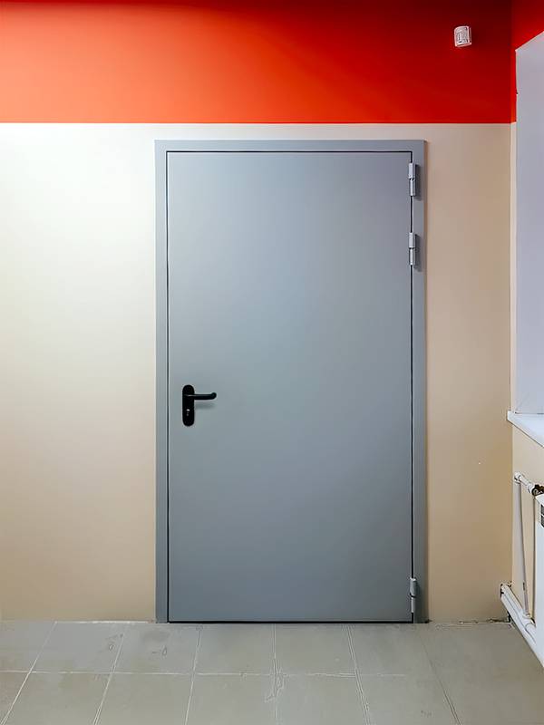 Одностворчатая дверь серого цвета